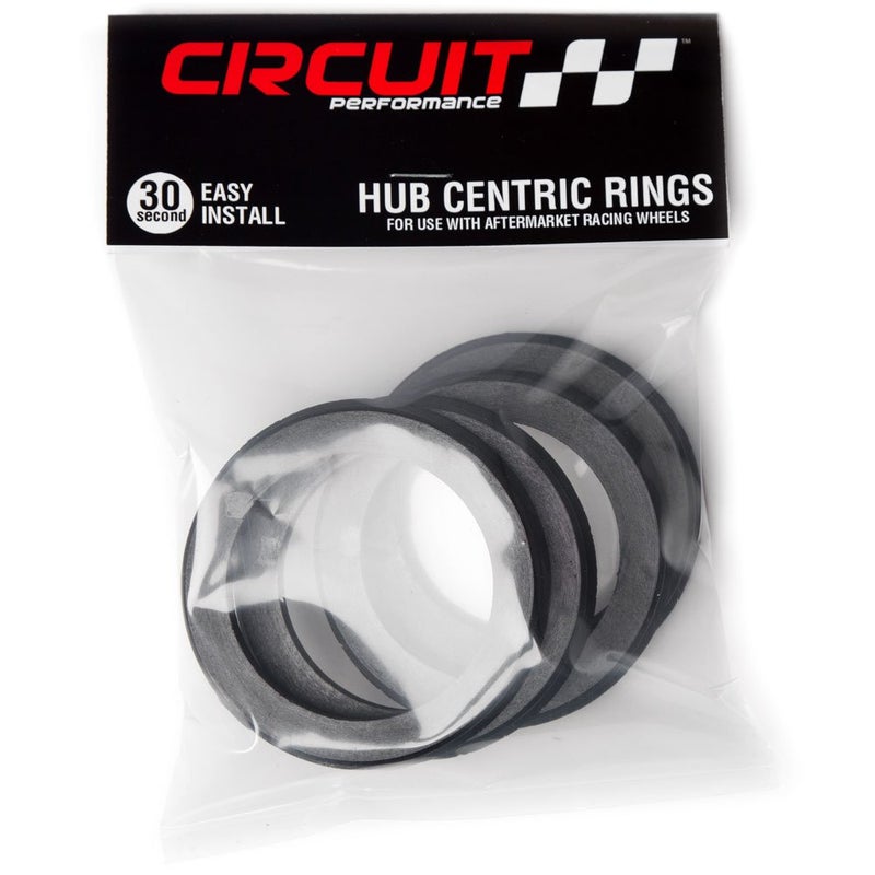 Circuit Performance 66.6mm OD to 57.1mm ID Black Plastic Polycarbonate Hub Centric Rings - Image 2